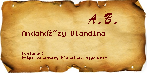 Andaházy Blandina névjegykártya